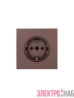 Розетка 1-мест. с/з ПБТ СП ZIMA IP20 16А безвинт. зажим шоколад LEZARD 704-7388-122BQC