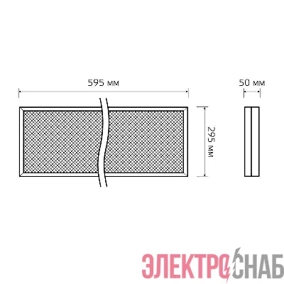 Светильник светодиодный MiR 16Вт 4000К CRI90 IP40 1900лм 595х295х50 офисный призма с БАП GAUSS G1-A0-00070-01GA3-4001640