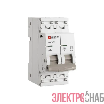 Выключатель автоматический 2п C 4А 4.5кА ВА 47-63N PROxima EKF M634204C