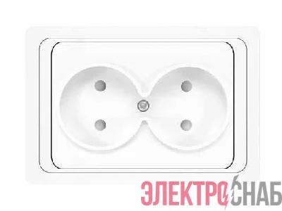 Розетка 2-м СП Валери 16А IP20 без заземл. защ. шторки бел. UNIVersal В0102x