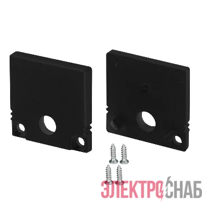 Заглушка SL-SLIM20-H20 BLACK с отверстием пластик (комплект) Arlight 047637