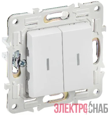 Выключатель 2-кл. SKANDY 10А SK-V09W с индикацией арктич. бел. IEK SK-V20-1-10-K01