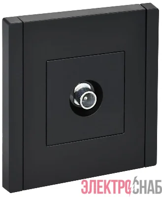 Розетка TV проходная FORTE&PIANO FP129 черн. IEK FP-A10-P-K02