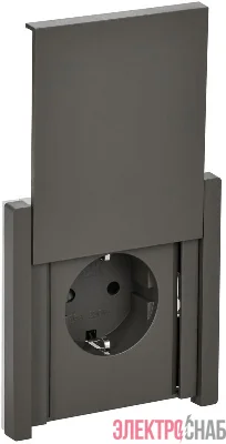 Розетка СП FORTE&PIANO 16А IP44 FP321 с заземл. защ. шторки с крышкой винт. крепл. сер. IEK FP-R16-16-44-K03