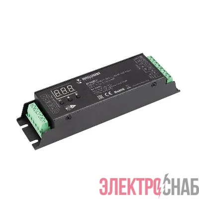 Декодер SMART-DMX512-305-63-RDM-SUF Black (12-48В 5х4А Terminal) IP20 металл INTELLIGENT ARLIGHT 036244