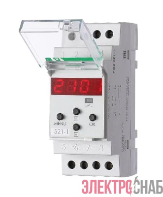 Реле времени PCZ-521-1 (1канал-125пар вкл./выкл. сут./нед. Циклы 24-264В AC/DC 16А 1P IP20 монтаж на DIN-рейке)(аналог ТЭ-15) F&F EA02.002.010