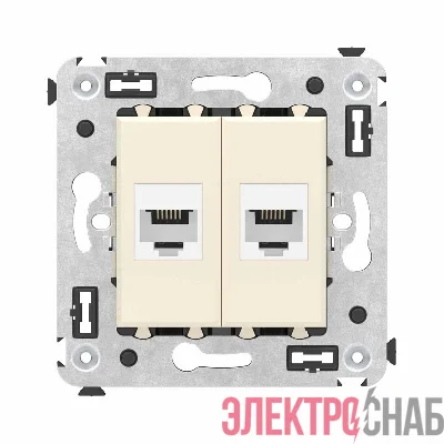 Розетка телефонная 2-м СП Avanti "Ванильная дымка" RJ12 без шторок механизм DKC 4405614