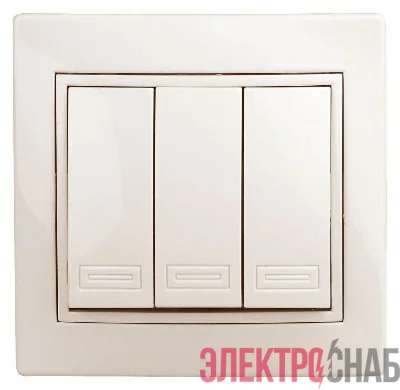 Выключатель 3-кл. СП Plano 10А IP20 1-106-02 250В кость Intro Б0027606