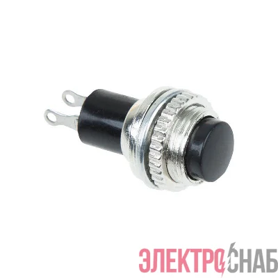 Выключатель-кнопка металл 220В 2А (2с) OFF-(ON) d10.2 черн. Mini (RWD-213) Rexant 36-3330