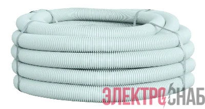 Труба гофрированная ПВХ d63мм с протяжкой сер. (уп.15м) Plast PROxima EKF tg-z-63