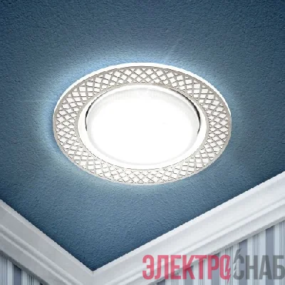 Светильник точечный KL79 WH/CH 13Вт GX53 220В кругл. бел./хром. ЭРА Б0037366