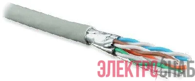 Кабель витая пара U/FTP кат.6 4х2х23AWG solid LSZH нг(А)-HF UFTP4-C6-S23-IN-LSZH-GY-500 (м) Hyperline 47958