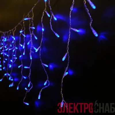 Гирлянда &quot;Бахрома&quot; OIC100LSE-B-T-I4-F 100LED син./бел. 2х0.5м 20 нитей 24/56/32/48см соединяемая до 20шт уличная мерцающая SHLights 4690601034991