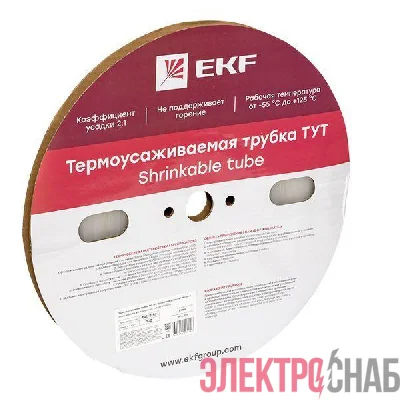 Трубка термоусадочная ТУТ 8/4 прозр. (уп.100м) PROxima EKF tut-8-tr