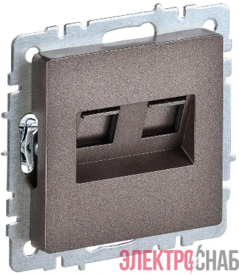 Розетка компьютерная 2-м СП BRITE RJ45 кат.5E РК10-2-БрТБ механизм бронза IEK BR-K20-1-K45