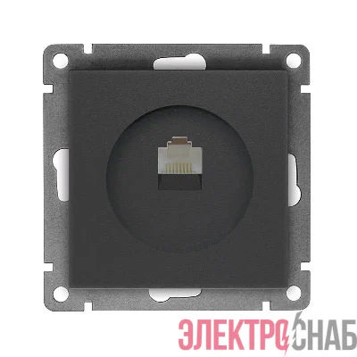 Розетка компьютерная 1-м СП Афина RJ45 кат.5E механизм графит Universal A0051-Gr