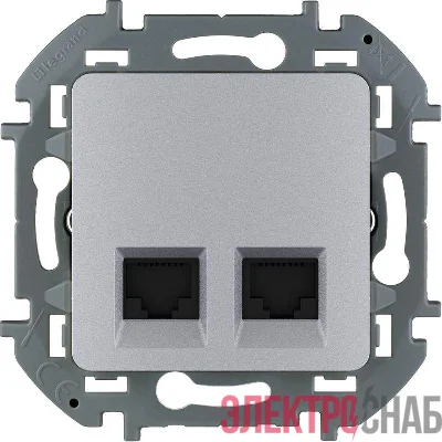 Розетка RJ45 2-м Inspiria CAT.6 UTP алюм. Leg 673842