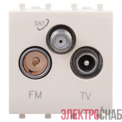 Розетка телевизионная TV/FM/SAT 2мод. 16А Avanti "Ванильная дымка" DKC 4405532