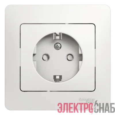 Розетка 1-м СП Glossa 16А IP20 с заземл. защ. шторки в сборе бел. SE GSL000144