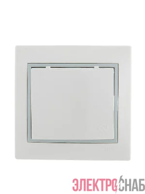 Розетка 1-м СП Mira 16А IP20 с заземл. с защ. крышкой с сер. вставкой керамика бел. LEZARD 701-0215-123