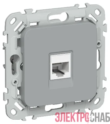 Розетка компьютерная СП FLITE РК5е-1-0-ФлС RJ45 кат.5E UTP механизм сер. IEK FI-K12-1-K03