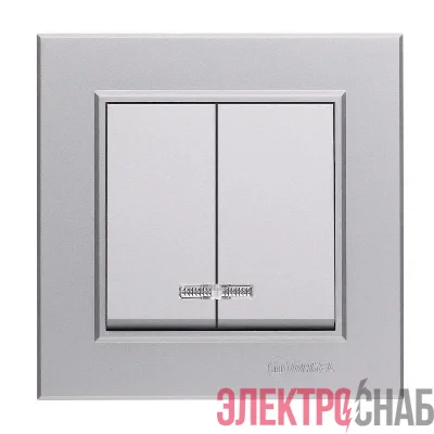 Выключатель 2-кл. СП Karea 10А IP20 сереб. Makel 56065003
