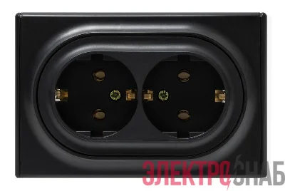 Розетка 2-м СП Florence 16А IP20 с заземл. винт. клеммы черн. 1E10401303 OneKeyElectro 2172813