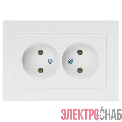 Розетка 2-м СП Accent 6-204-01 16А IP20 250В 2P AL/CU бел. Intro Б0063447
