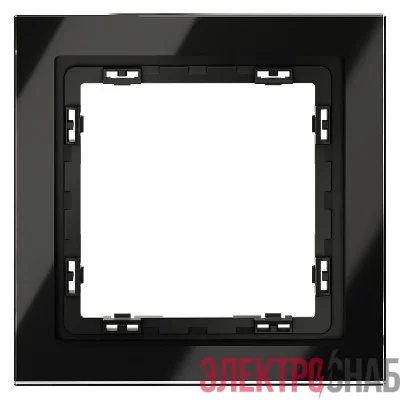 Рамка 1-м S70 стеклян. черн. Voltum VLS110108