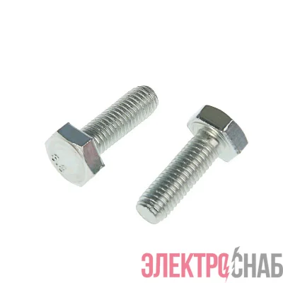 Болт М10х30 с шестигранной головкой цинк. DIN 933 (уп.20шт) класс прочности 8.8. коробка Tech-Krep 144904