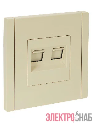 Розетка компьютерная 2-м RJ45 кат.6 FORTE&PIANO FP434 ваниль IEK FP-K20-2-K10