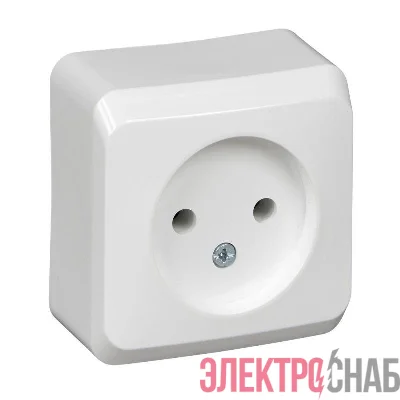 Розетка 1-м ОП Этюд 16А IP20 250В без заземл. без защ. шторок бел. SE PA16-001B