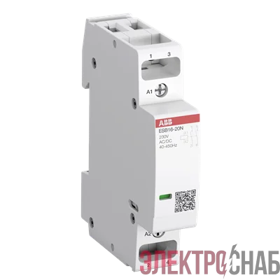 Контактор ESB16-11N-06 Контактор  модульный (16А АС-1, 1НО+1НЗ), катушка 230В AC/DC ABB 1SBE111111R0611