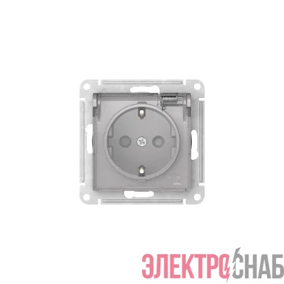 Розетка AtlasDesign Aqua 16А IP44 с заземл. защ. шторки с прозр. крышкой быстрозажим. клем. механизм алюм. SE ATN440346S