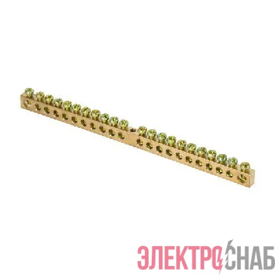 Шина PEN &quot;ноль-земля&quot; 6х9 22 отвер. латунь крепеж по центру PROxima EKF sn0-63-22