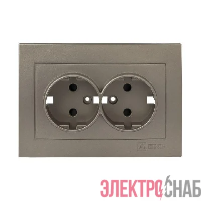 Панель лицевая Валенсия для розетки 2-м 16А защ. шторки с заземл. кашемир PROxima EKF ESR16-L-128-40