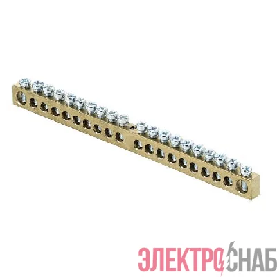 Шина PEN "ноль-земля" 6х9 20 отвер. латунь крепеж по центру PROxima EKF sn0-63-20
