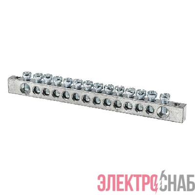 Шина PEN "ноль-землядюйма 6x9 14 отвер. цинк крепеж по краям EKF sn1-63-14-k