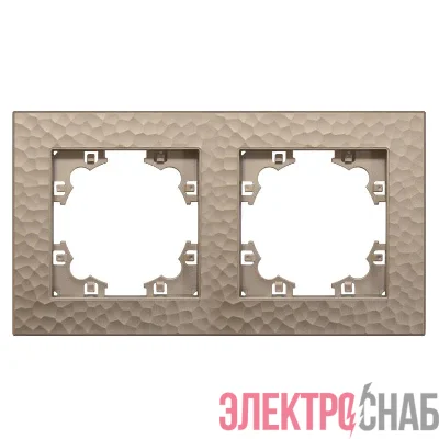 Рамка 2-м Афина фактурная универс. шампань Universal A10044-Br