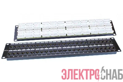 Патч-панель 19дюйм 2U кат.5E 48 портов RJ45 Dual IDC ROHS PP3-19-48-8P8C-C5E-110D черн. Hyperline 246100