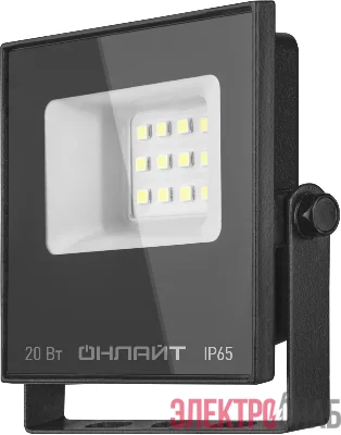 Прожектор светодиодный 90 844 OFL-03-20-6.5K-BL-IP65-LED 20Вт IP65 6500К 1600лм черн. ОНЛАЙТ 90844