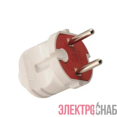 Вилка Accessories 1ф 6А без заземл. бел. LEZARD 715-0101-601