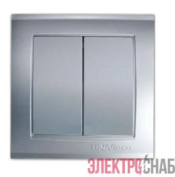 Выключатель 2-кл. СП Бриллиант 10А IP20 серебр. UNIVersal 7949650
