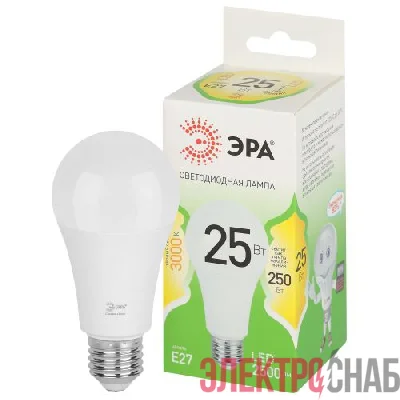 Лампа светодиодная GREEN LINE A60-25W-830-E27 GL 25Вт груша 3000К свет тепл. E27 Эра Б0067087