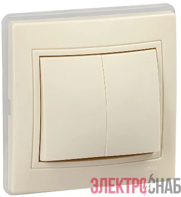 Выключатель 2-кл. СП Кварта ВС10-2-0-ККм-44 10А крем. IEK KV-V20-10-44-K33