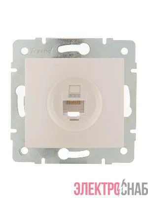 Розетка компьютерная 1-м СП Karina RJ45 механизм жемчуж./бел. перламутр. LEZARD 707-3088-139