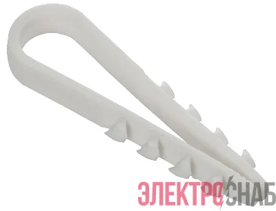 Дюбель-хомут 5х10мм для круглого кабеля нейлон бел. (уп.100шт) GENERICA UDH13-05-10-100-K01-G