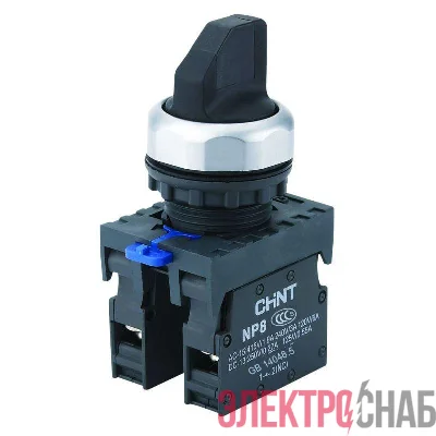 Переключатель NP8-10X/212 2 положения 1НО IP65 с фиксацией без подсветки черн. (R) CHINT 578661