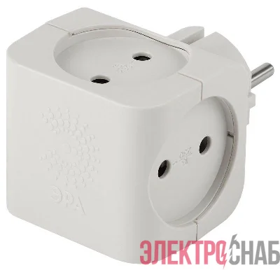 Разветвитель 4-м без заземл. 16А IP20 SP-4-W бел. Эра Б0005103