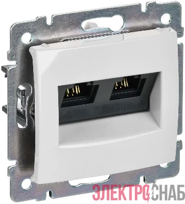 Розетка компьютерная 2-м СП Valena RJ45 кат.5E UTP на захватах механизм бел. IEK 774231